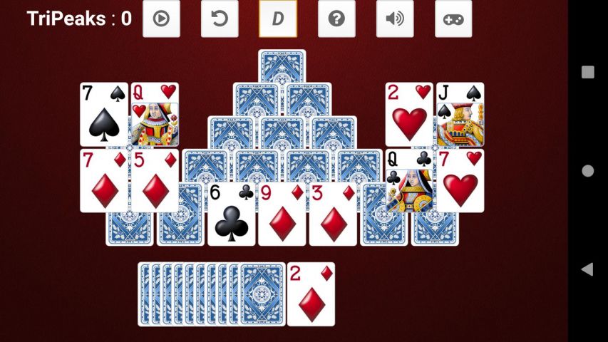 play tri peak solitaire 3d